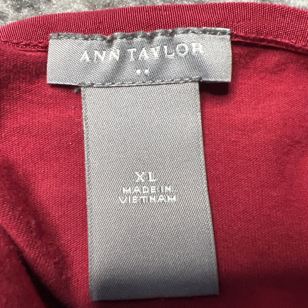 Vintage Ann Taylor Womens XL Red Sequin Trim Tank Top Camisole Y2K Holiday Glam - Picture 6 of 7